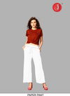 White Colour Latest Fancy Stylish Party Wear Premium Quality Paper Pant Collection 1001